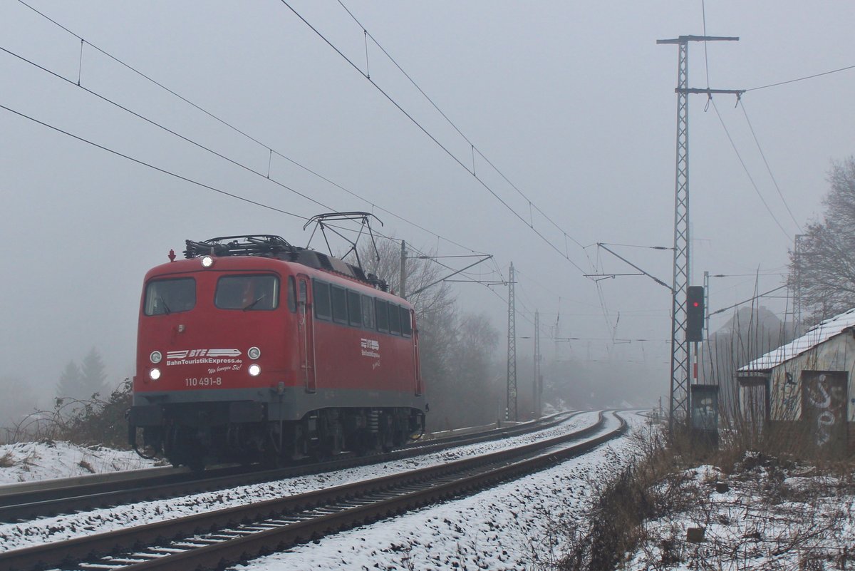 Am 2.1.17 fuhr 110 491 als Tfz von Hamburg Hbf nach Mukran (nicht abstellung xD). Bad Kleinen
